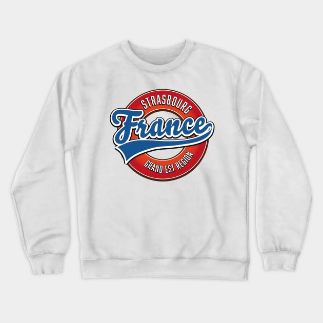 Strasbourg Grand Est region France retro logo. Crewneck Sweatshirt by nickemporium1